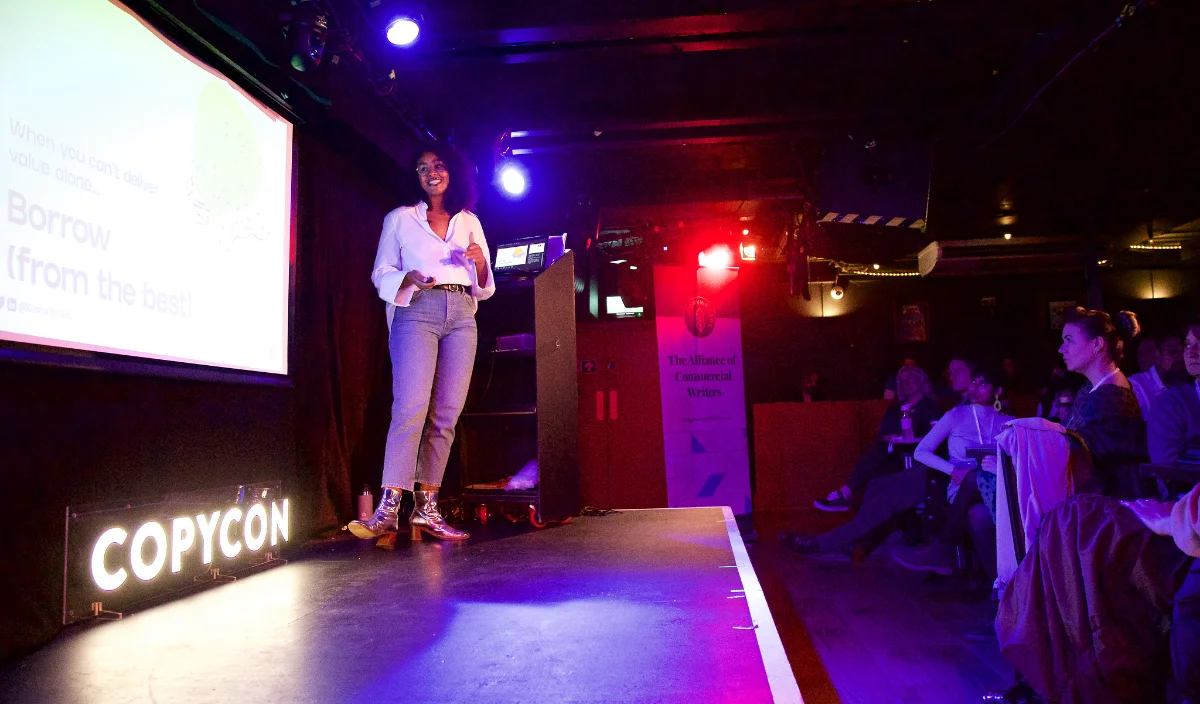 Audience in the Komedia space at CopyCon 2022 Brighton